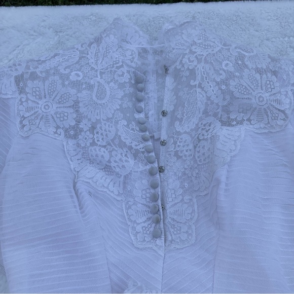 Vintage mid century white Princess style wedding gown Extra Small - Picture 5 of 8